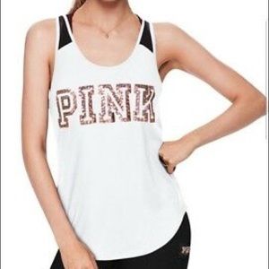 PINK Victoria's Secret Tops - 👗2 for $20👗VS Pink bling mesh y-back tank PINK Victoria's Secret Tops - 👗2 for $20👗VS Pink bling mesh y-back tank